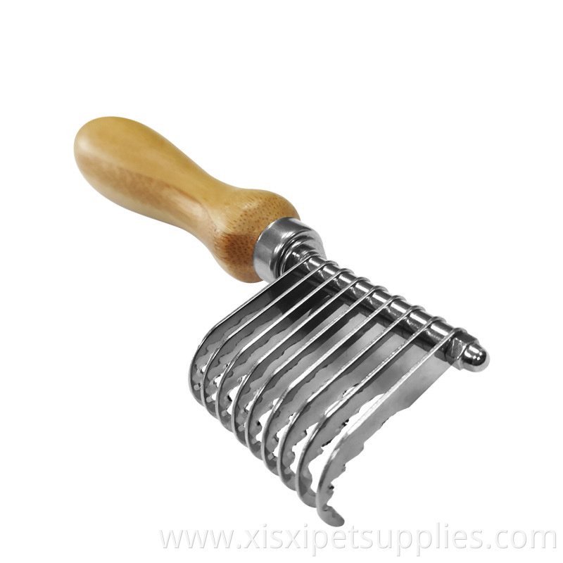 Factory Wholesale LOW MOQ New Shape Bamboo Wood Pet Dog Dematting Comb